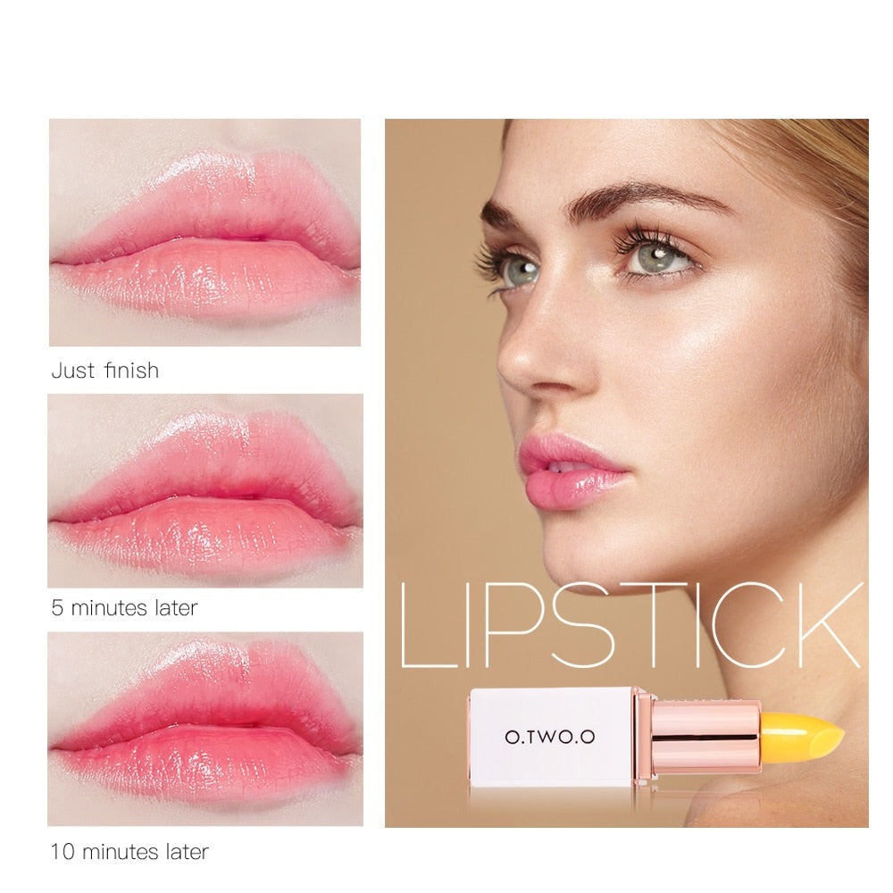 Lip Balm Temperate Changing Lipstick Long Lasting Hygienic Moisturizing Lipstick Anti Aging Makeup Pink Lip Care