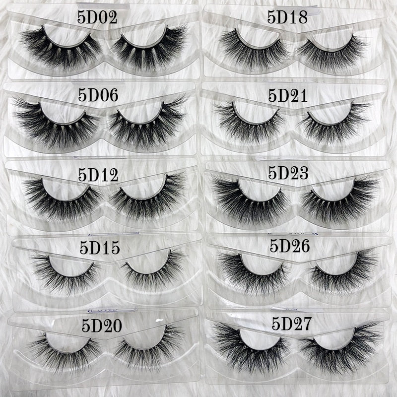 50 pairs/pack 3D Mink Lashes No packaging Full Strip Lashes Mink False Eyelashes custom box Makeup eyelashes