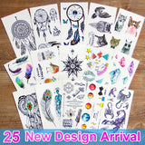 3D Waterproof Temporary Tattoo Stickers  Dream Catcher Diamond Feather Flash Tattoo Body Art For Women Transferable Fake Tattoos