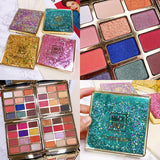 Eyeshadow Palette Cosmetic Diamond Glitter Metallic 12 Color Eyeshadow Pallete Nude Creamy Pigmented Professional Makeup Palette