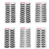 10 Pairs 3D Mink Hair False Eyelashes Natural Long Wispy Lashes Crisscross Eye Makeup Lashes Handmade 100% Cruelty-free Lashes