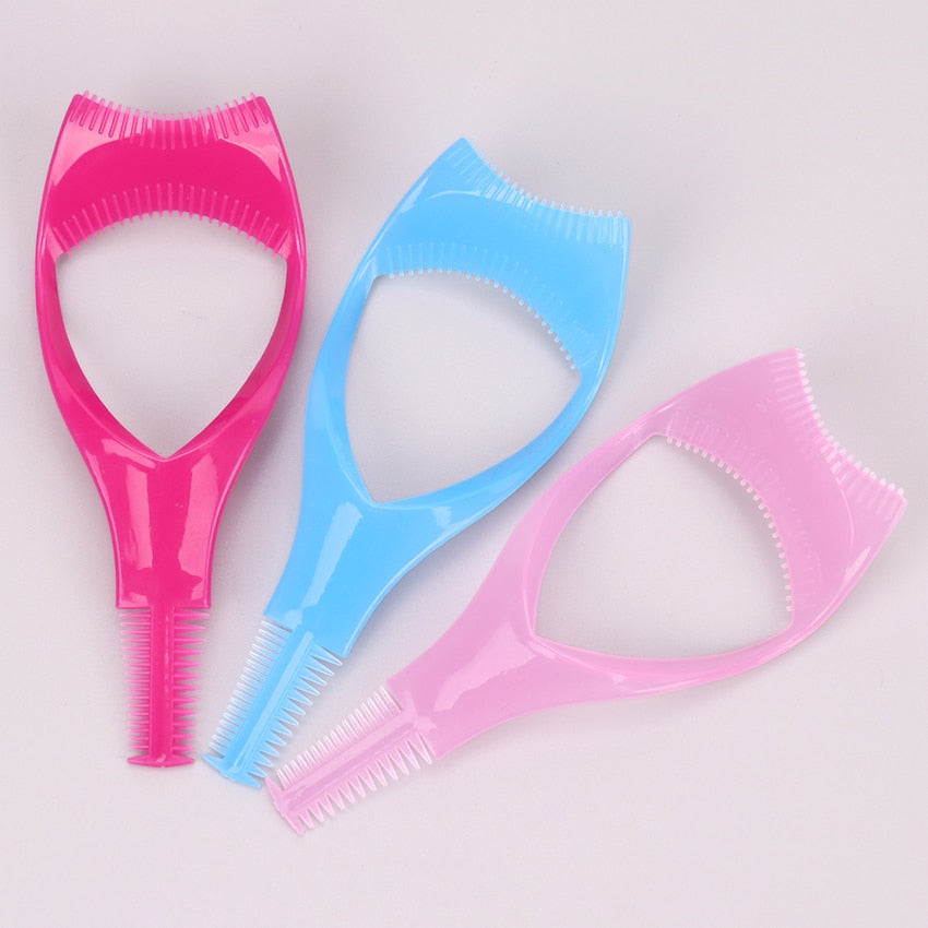 Eyelash Tools 3 in 1 Makeup Mascara Shield Guide Guard Curler Eyelash Curling Comb Lashes Cosmetics Curve Applicator Comb