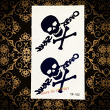 Hot Halloween Style Flash Tattoos Men Women Arm Makeup AF182 Black Blue Evil Skull Death Waterproof Temporary Tattoo Paper Paste