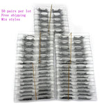 50 pairs/pack 3D Mink Lashes No packaging Full Strip Lashes Mink False Eyelashes custom box Makeup eyelashes