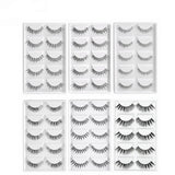 Oklulu 5 Pairs False Eyelashes, Fake EyeLashes Extension Handmade Natural Soft Invisible Band,Long Thick Reusable Makeup