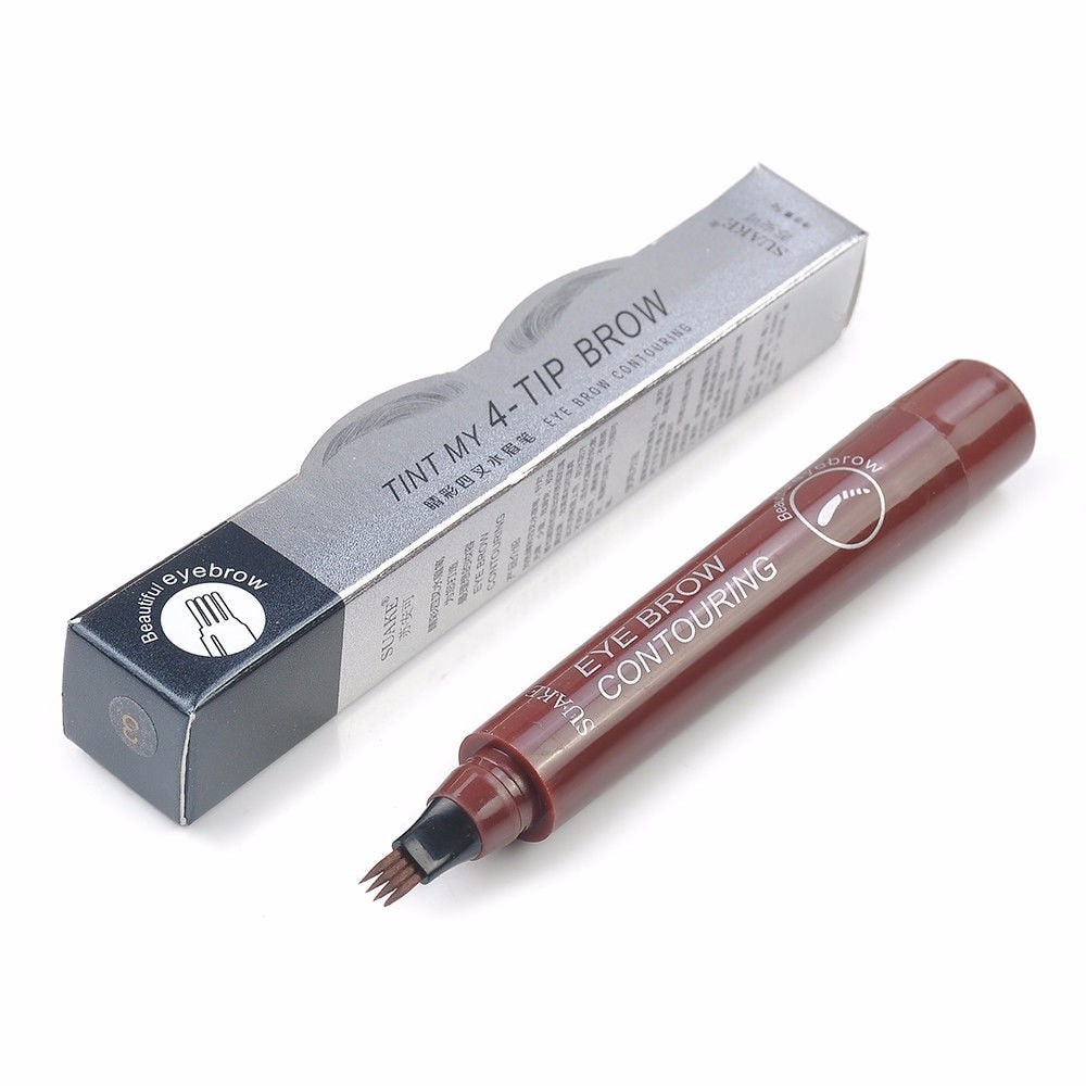 Four-Color Microblading Tattoo Eyebrow Pen Four-Flaw Waterproof Eyebrow Pencil Natural Makeup TSLM1