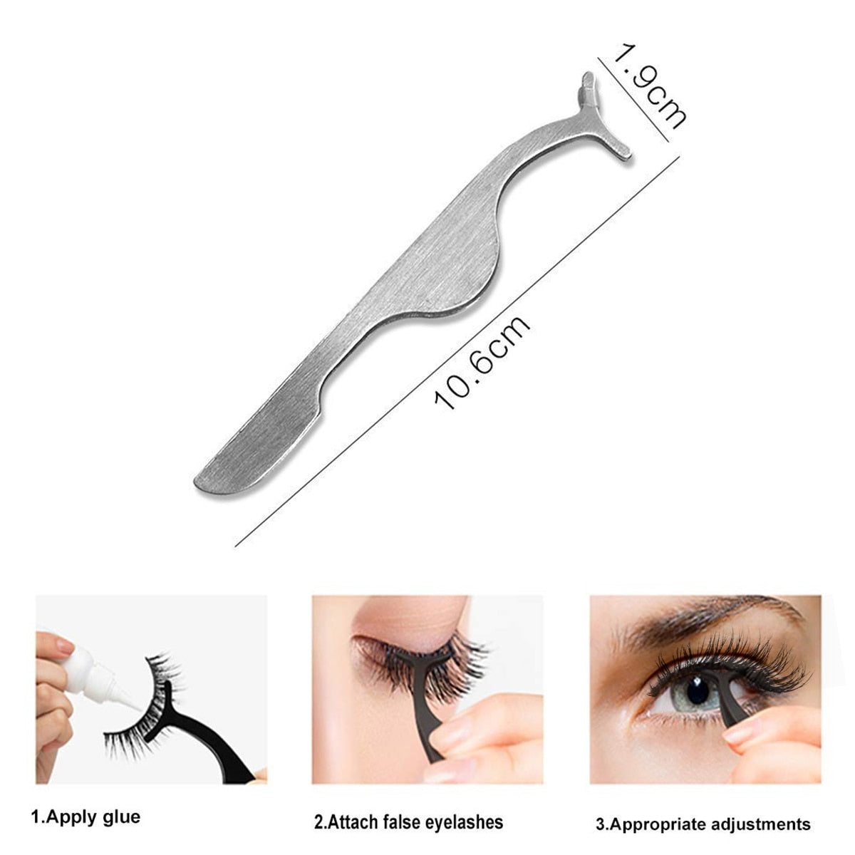 False Eyelash Tweezers Clips Fake Stainless Steel Lash Curler Applicator Eyelash Extension Tweezers Remover Tools Beauty Makeup