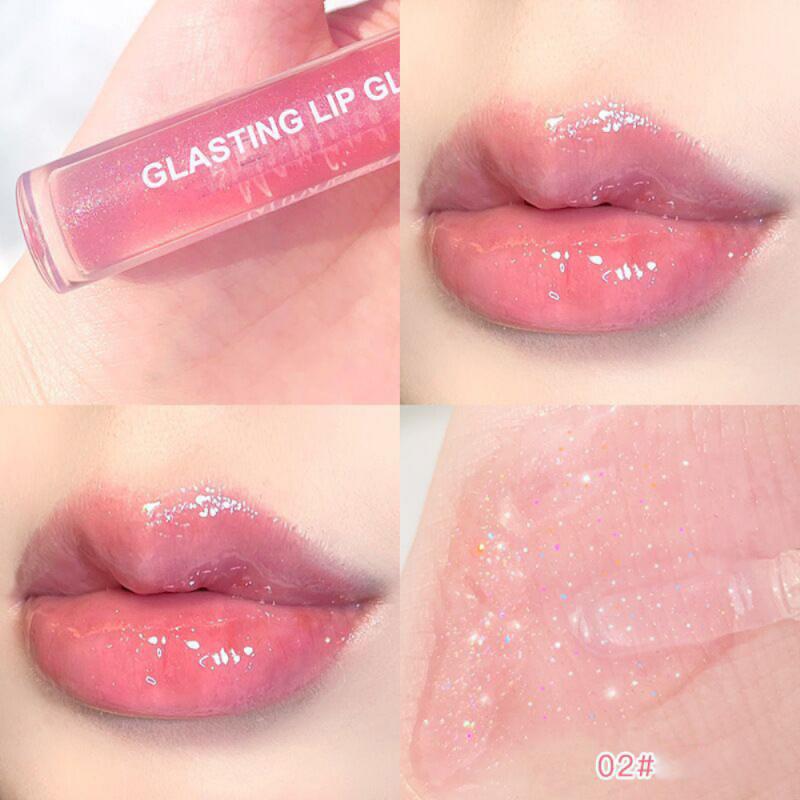 1 Pcs Mirror Water Gloss Lip Glaze Transparent Glass Fruit Lip Gloss Lip Oil Lipstick Waterproof Lasting Random Color Cosmetics