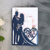 10pcs Bride And Groom Laser Cut Wedding Invitations Card Love Heart Greeting Card Valentine's Day Wedding Party Favor Decoration
