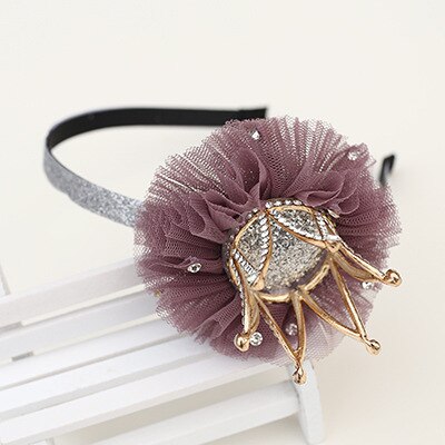 Headbands For Kids Girl Princess Hairbands Yarn Crown Bow Knot Tiara Flower Child Hair Accessories Korean Handmade Wholesale