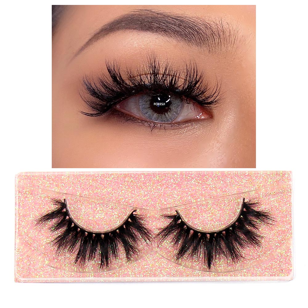 FOXESJI Eyelashes Makeup Mink Lashes 3D Fluffy Cruelty free Natural Mink Lashes Cross Volume False Eyelashes Eyelash Extension