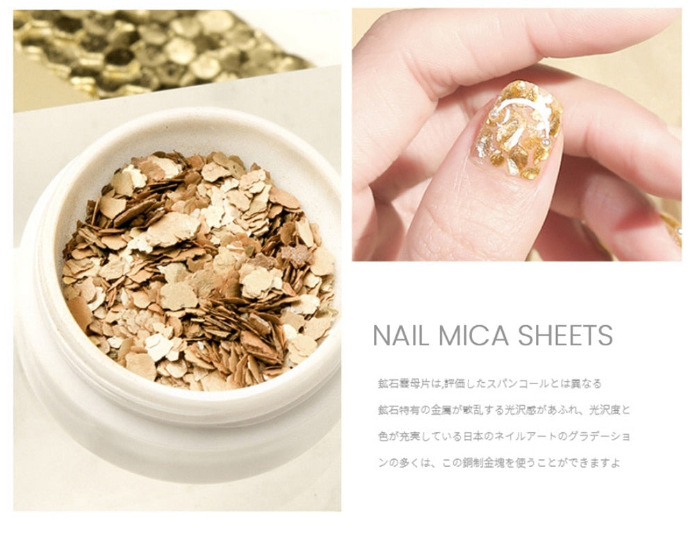 1Box 3D Irregular Mica Slice Glitter Flakes Sequin DIY Nail Art Colourful Gel Polish Nails Tools Manicure Accessories