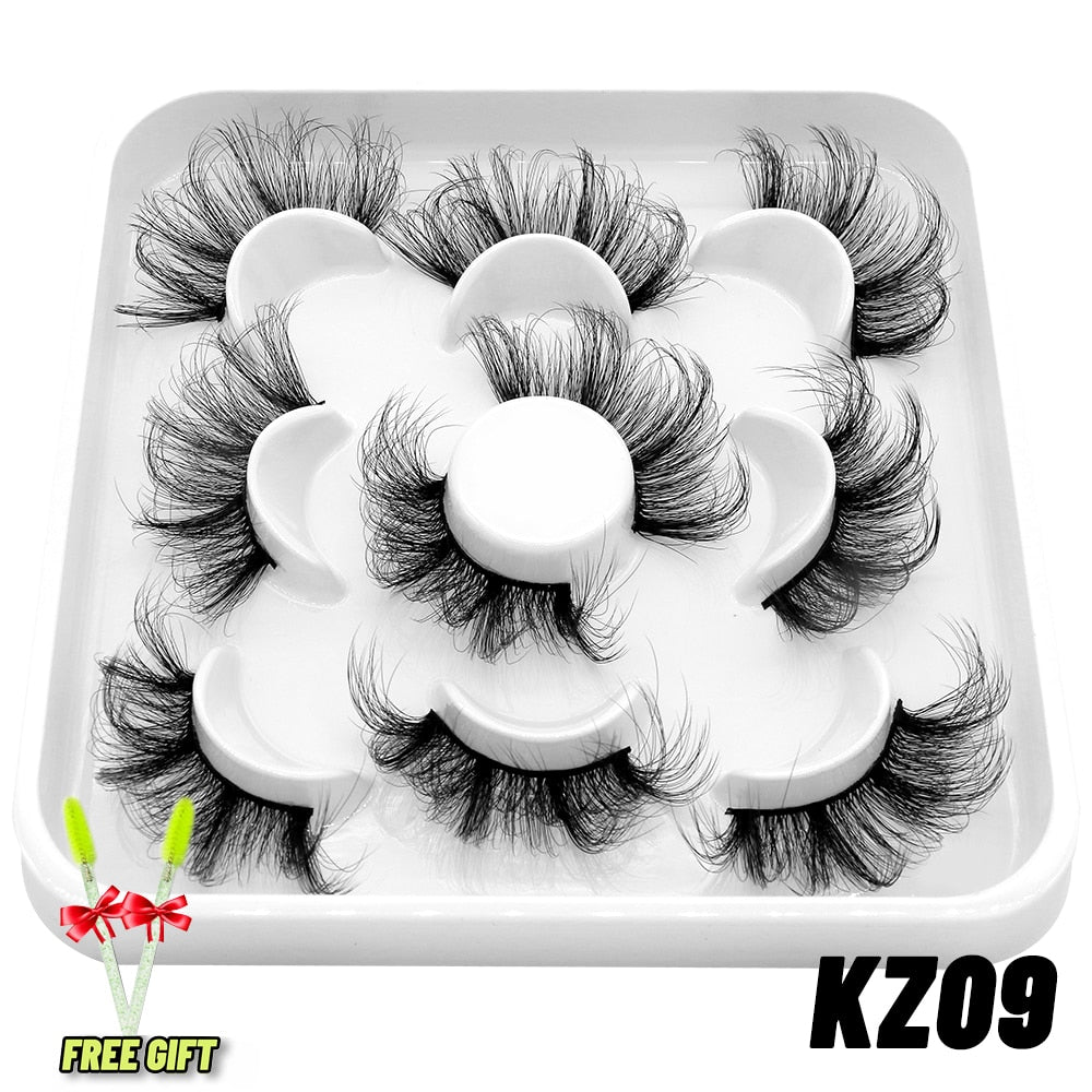 Lashes 5/7 Pairs Eyelashes Faux Mink Eyelashes Long Lasting Fluffy Mink Lashes Dramatic Volume lashes Extension Thick Long