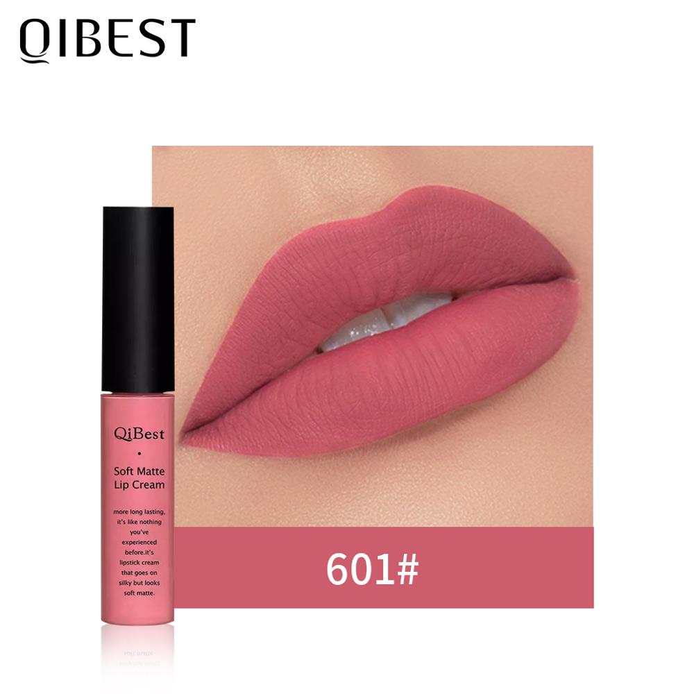 QIBEST Matte Lip Gloss Lip Makeup 34 Colors Velet Nude Waterproof Lipgloss Matte Lipstick Liquid Lipstick Long lasting Lip Tint