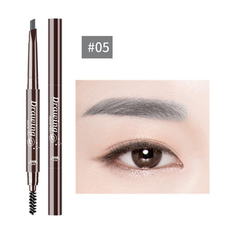 DNM 7 Colors Double-Headed Eyebrow Pencil Natural Not Smudge  Rotating Triangle Eyebrow Pencil With Brush Beauty Tool TSLM2