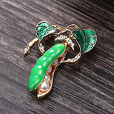 Rhinestone Cactus Brooch Pins For Women Flower Branch Brooches Jewelry Gifts Fashion Wedding Party Bijoux Pea Pods Machine Badge