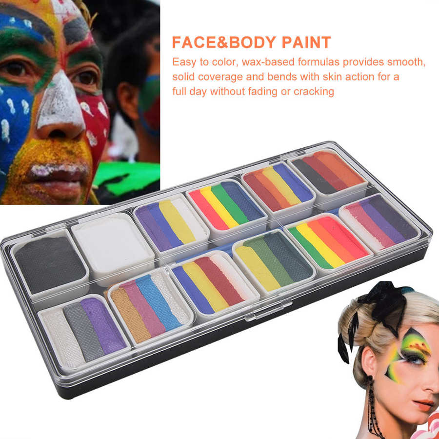 Oklulu  Water Based Face Paint Body Art Painting Beauty Makeup Paint Drawing Pigment for Kids Halloween Party Ball Game Fan Fancy Makeup