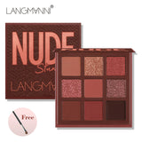 VIP Langmanni 9 Colors Nude Eyeshadow Makeup Palette Matte Lasting Waterproof Non-Flying Powder Makeup Cosmetics