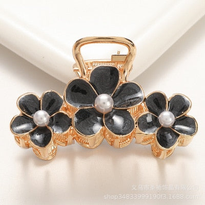 Hair Claw Clip Clamp For Women Girl Flower Floral Rhinestone Pearl Korean Handmade Fashion Head Accessories Mujer Wholesale