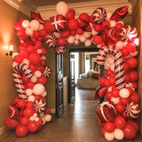 128pcs Christmas Balloon Garland Arch Kit with Gift Box Candy Star Foil Balloons Christmas Decoration for Home New Year Navidad