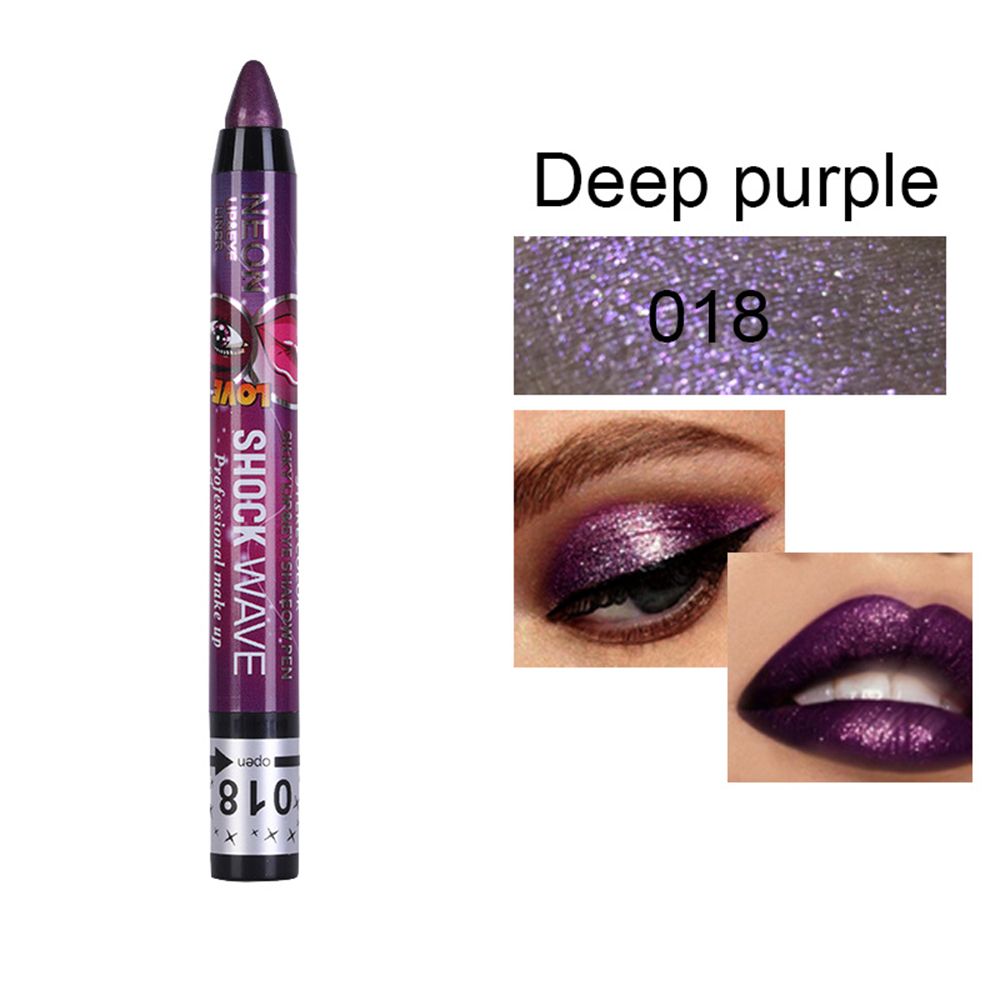 Waterproof 2 In 1 Eyeshadow Stick Pencil & Lip Pen Long-lasting Colored Gradient Shimmer Eyeshadow Highlighter Makeup