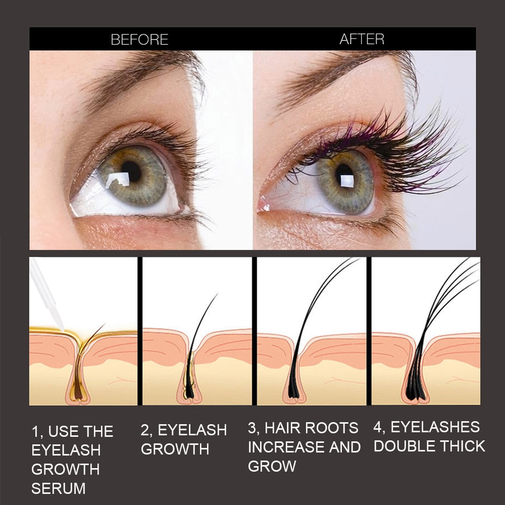 Eyelash Growth Serum Moisturizing Eyelash Nourishing Essence For Eyelashes Enhancer Lengthening Thicker 3ml