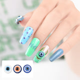 1Box Mini-Blue Evil Eyes Nail Decorations Mixed 3D Resin Moon Beads Acrylic Nail Rhinestones Lucky Blue Eye Bead NAILS Charms @H