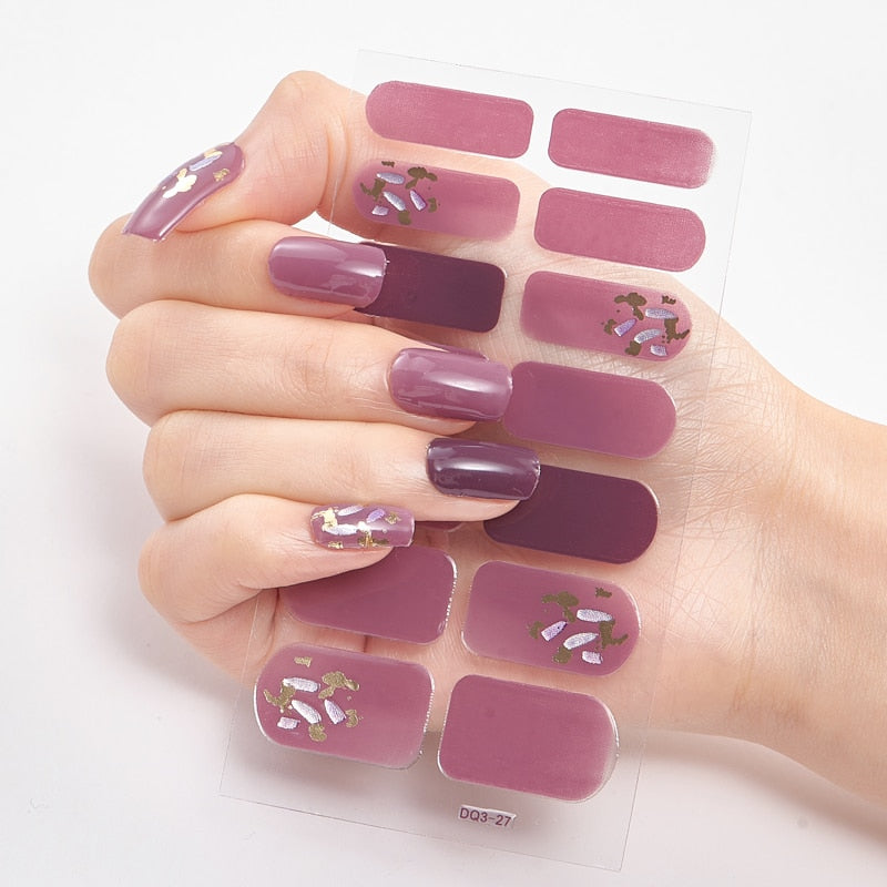 Four Sorts 0f Nail Stickers Nails Art Decoration Manicure Shiny Nail Decoration Decals Plain Stickers Nail Accesoires Women