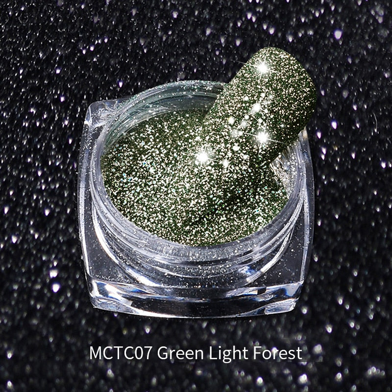 1 Box Sparkling Diamond Nail Powders Kit Holographics Laser Shiny Nail Glitters Dust Flakes 3D Nail Art Sequins Pigment Dust