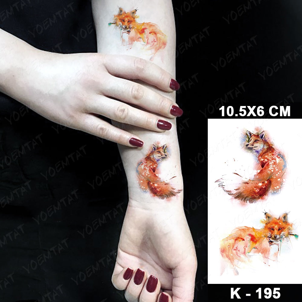 Waterproof Temporary Tattoo Stickers Butterfly Snake Rose Flower Gun Dark Flash Tatto Women Body Art Wrist Neck Fake Tattoos Men