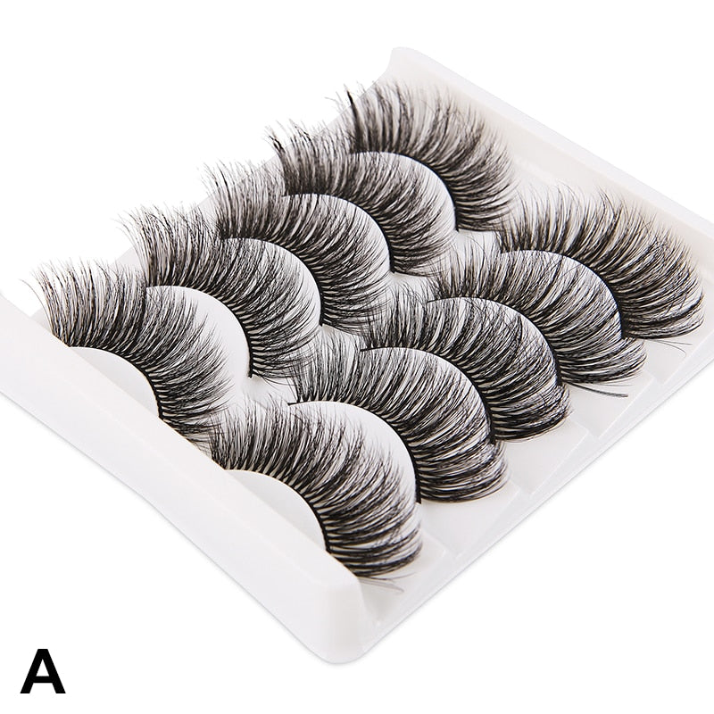 5 Pairs False Eyelashes Imitation Mink Hair Handmade Fluffy Wispy Natural Long Lashes No cruelty Eye Lash Extension Makeup Tools