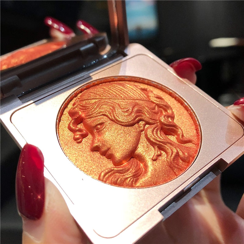 NewDouble-layer Highlighter Shadow Facial Makeup Face Bronzer High Gloss Shimmer Powder Makeup Cosmetic High-gloss Powder