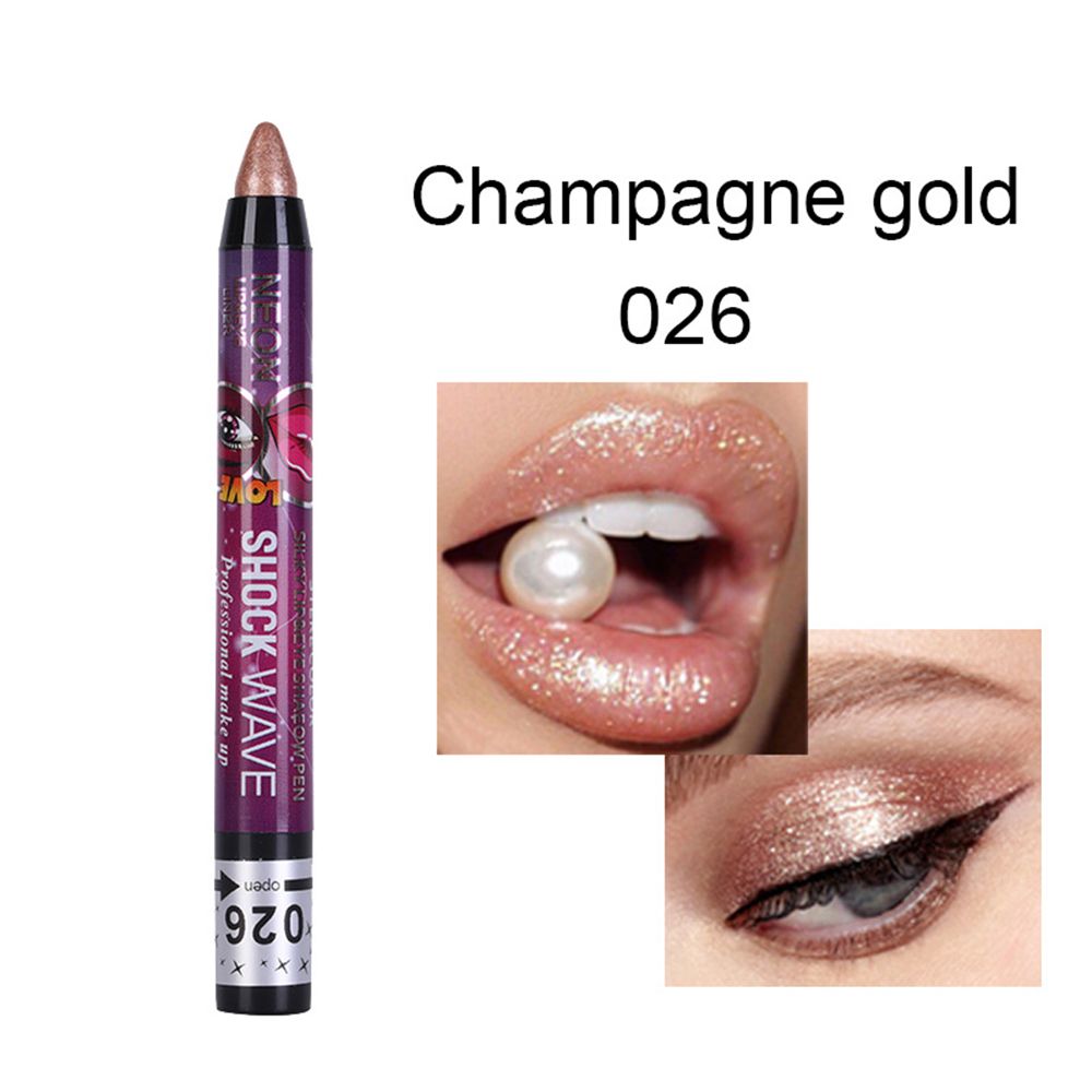 Waterproof 2 In 1 Eyeshadow Stick Pencil & Lip Pen Long-lasting Colored Gradient Shimmer Eyeshadow Highlighter Makeup