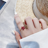 New Fashion Micro-inlaid Crystal Zircon Rings Sweet Elegant Flower Ring for Girl Women Finger Bague Jewelry Bridal Gift Delicate