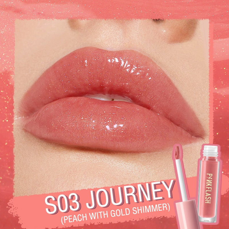 Shine and Shimmer Plumping Lip Gloss Natural Moisturizer Long-lasting Plumping Lips Balm Lip Care Makeup Cosmetics