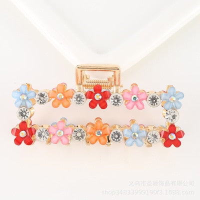 Hair Claw Clip Clamp For Women Girl Flower Floral Rhinestone Pearl Korean Handmade Fashion Head Accessories Mujer Wholesale