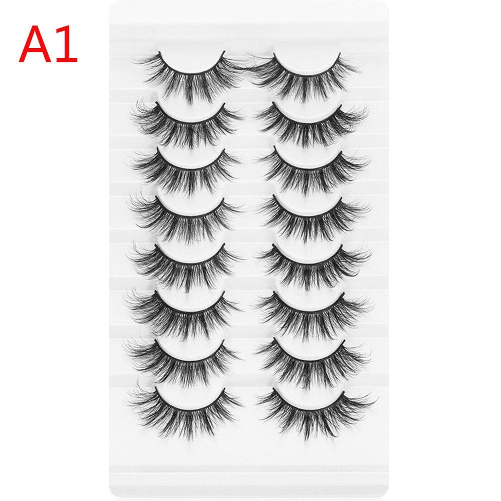 8 Pairs 3D Mink False Eyelashes Natural Wispy Fluffy Dramatic Volume Fake Lashes Extension Handmade Cruelty-free Eyelash