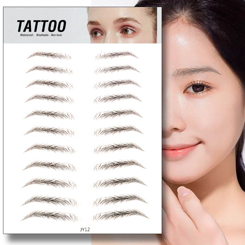 6D Eyebrow Sticker Bionic Brow Semi-Permanent Water Transfer Waterproof Tattoo Eyebrow Embroidery Eyebrow Sticker