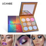 UCANBE 9 color Highlighter Eyeshadow Palette Shine Long Lasting Waterproof Eye Shadow Pallete Shiny Brighten Eye Pigment makeup