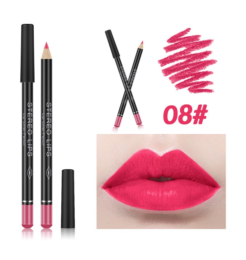 DNM Waterproof Lip Gloss Matte Lip Liner Pencil 2 In 1 Double Head Long-lasting Lipliner Lipstick Pen Lipsticks Makeup Cosmetics