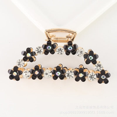 Hair Claw Clip Clamp For Women Girl Flower Floral Rhinestone Pearl Korean Handmade Fashion Head Accessories Mujer Wholesale