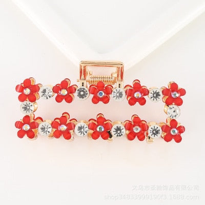 Hair Claw Clip Clamp For Women Girl Flower Floral Rhinestone Pearl Korean Handmade Fashion Head Accessories Mujer Wholesale