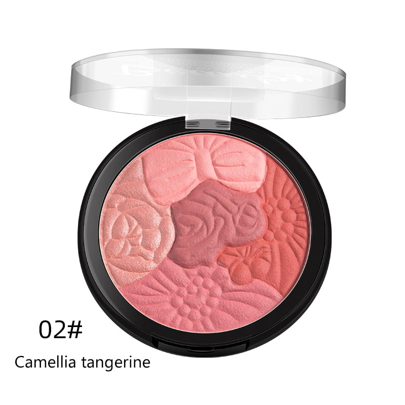 Oklulu Professional 3Colors Petal Blush Makeup Palette Petal Matte Blusher Highlighter Powder Makeup Blush Contour Shadow TSLM1