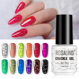 12 Colors Crackle Nail Gel for Nail Art Manicure Set Air Dry Nail Polish Need Base Gel Varnishes Lacuqer Semi Permanent