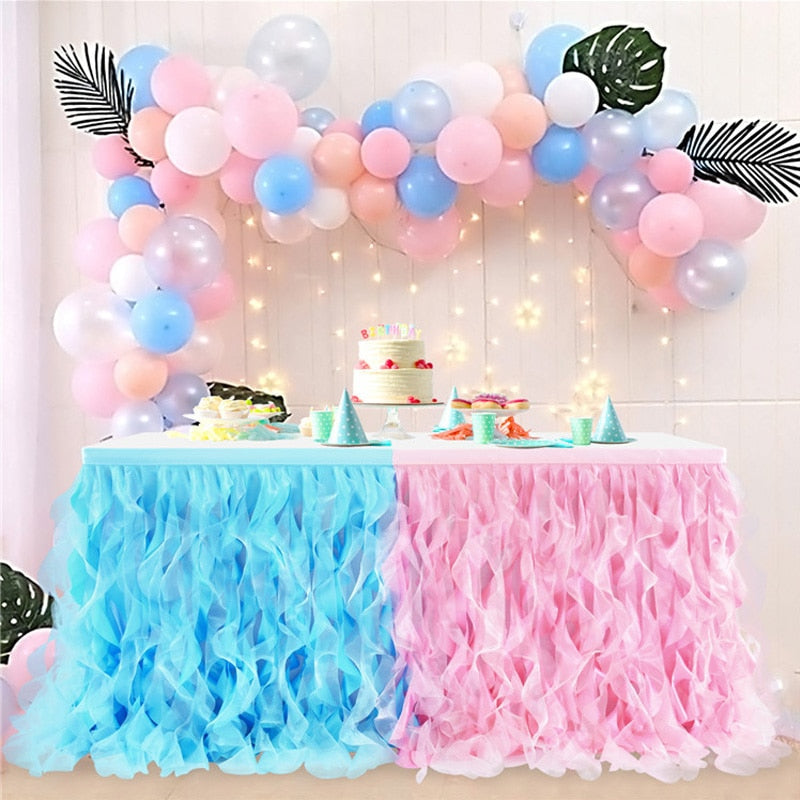 Rainbow Unicorn Tulle Table Skirt Mermaid Table Tutu Skirts for Baby Shower Birthday Wedding  Bachelorette Party Decorations
