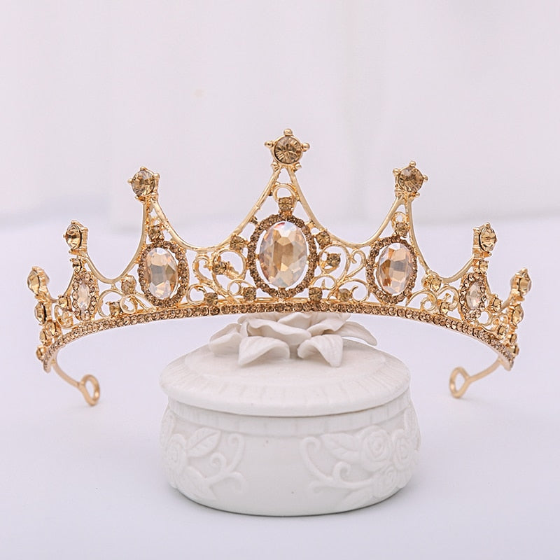 Wedding Hair Accessories Baroque Rhinestone Crystal Crown Tiara Wedding Crown Headdress Party Crown Bridal Hair Jewelry Tiaras
