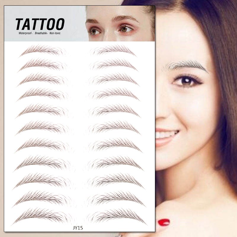 6D Eyebrow Sticker Bionic Brow Semi-Permanent Water Transfer Waterproof Tattoo Eyebrow Embroidery Eyebrow Sticker