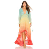 Rainbow high low dress