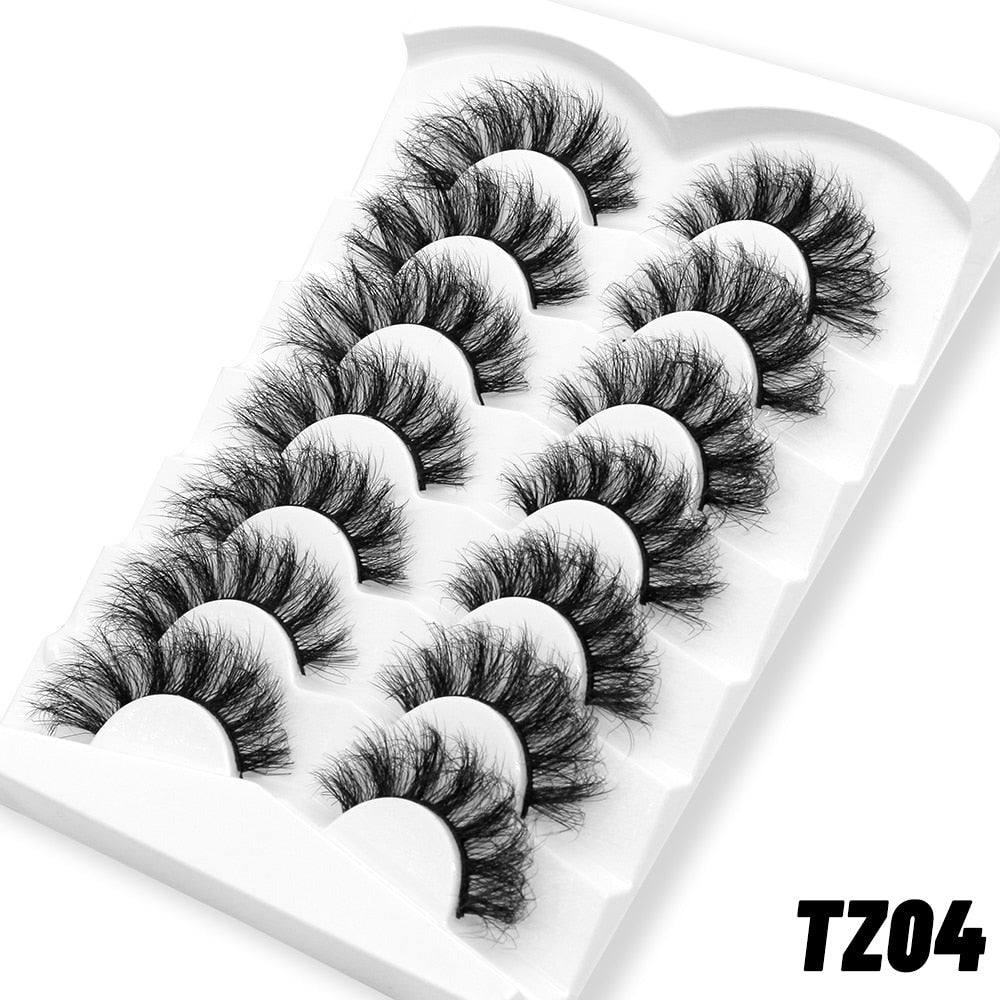 Lashes 5/7 Pairs Eyelashes Faux Mink Eyelashes Long Lasting Fluffy Mink Lashes Dramatic Volume lashes Extension Thick Long