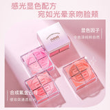 Sweet Girls Four-color Blush Powder Palette Soft Touch Cheek Makeup Long Lasting Waterproof Orange Pink Peach Blusher Cosmetics